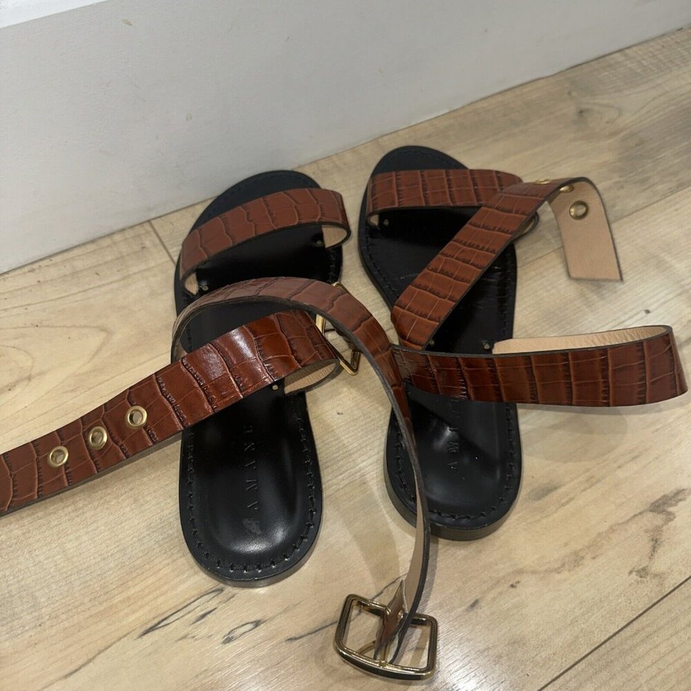 Amanu Brown Strappy Sandals